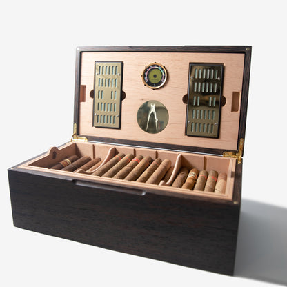 Cigar Humidor - Wenge with Spanish Cedar Lining - 80 Capacity - Hooyah Woodworks LLC