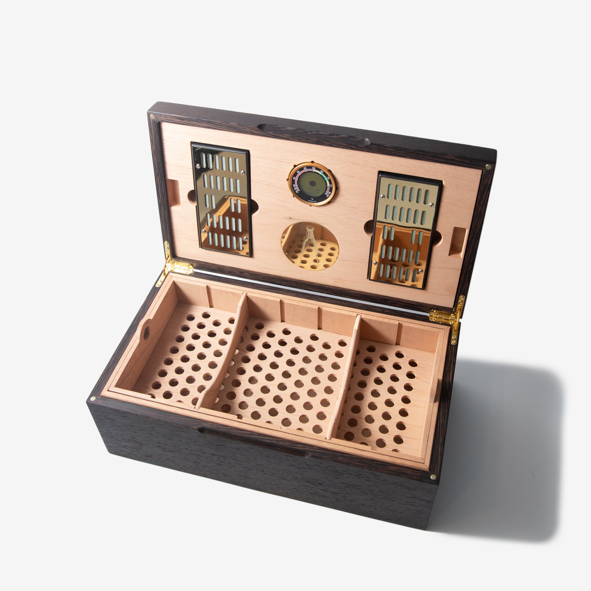 Cigar Humidor - Wenge with Spanish Cedar Lining - 80 Capacity - Hooyah Woodworks LLC