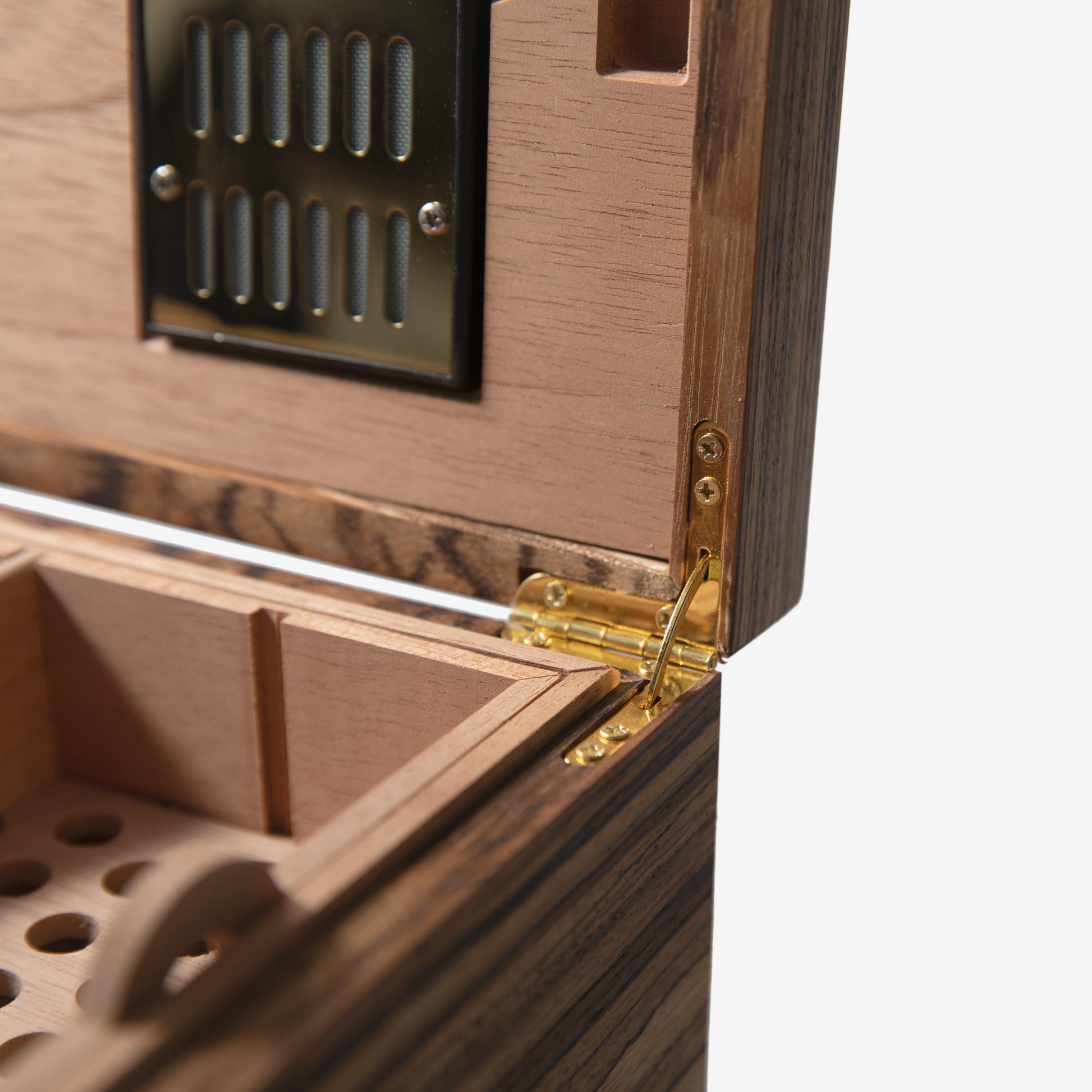 Cigar Humidor - Zebrawood with Spanish Cedar Lining - 80 Capacity - Hooyah Woodworks LLC