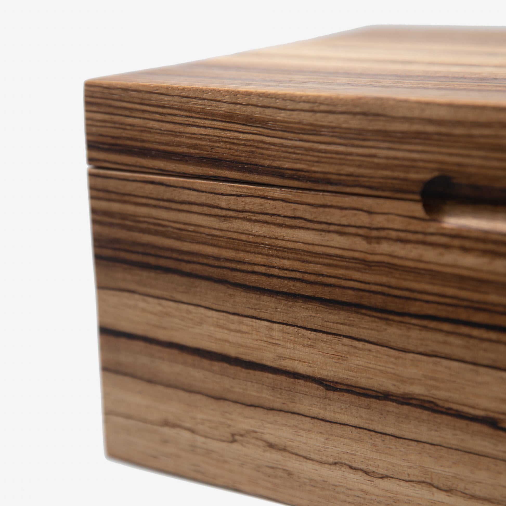 Cigar Humidor - Zebrawood with Spanish Cedar Lining - 80 Capacity - Hooyah Woodworks LLC