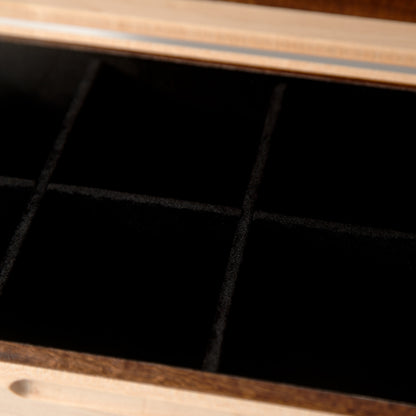 Watch Box - Curly Maple and Sapele Mahogany - 8 Watch Compartments - Hooyah Woodworks LLC