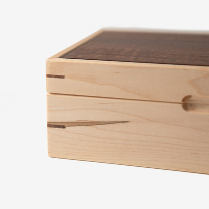 Watch Box - Curly Maple and Sapele Mahogany - 8 Watch Compartments - Hooyah Woodworks LLC
