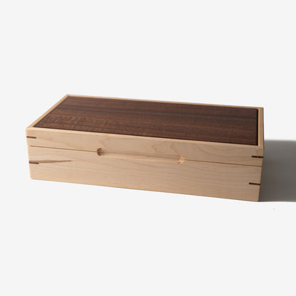 Watch Box - Curly Maple and Sapele Mahogany - 8 Watch Compartments - Hooyah Woodworks LLC