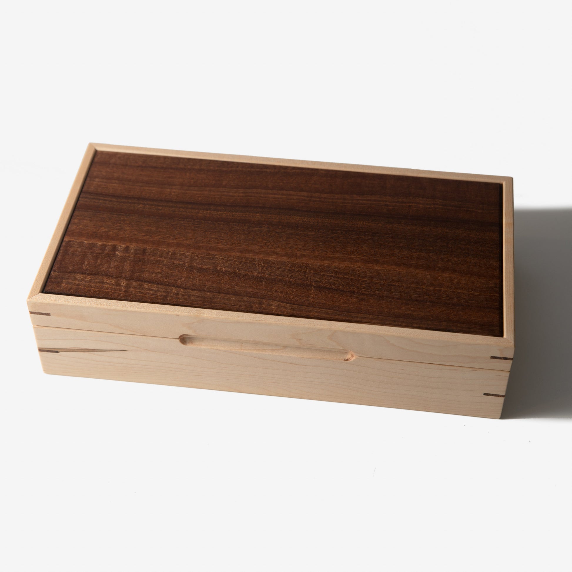 Watch Box - Curly Maple and Sapele Mahogany - 8 Watch Compartments - Hooyah Woodworks LLC
