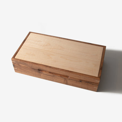 Watch Box - Desert Mesquite and Curly Maple - 8 Watch Compartments - Hooyah Woodworks LLC
