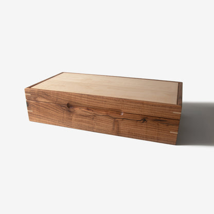 Watch Box - Desert Mesquite and Curly Maple - 8 Watch Compartments - Hooyah Woodworks LLC
