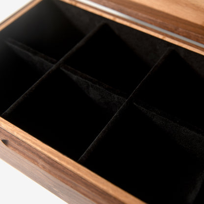 Watch Box - Black Walnut and Oak - 8 Compartments - Hooyah Woodworks LLC