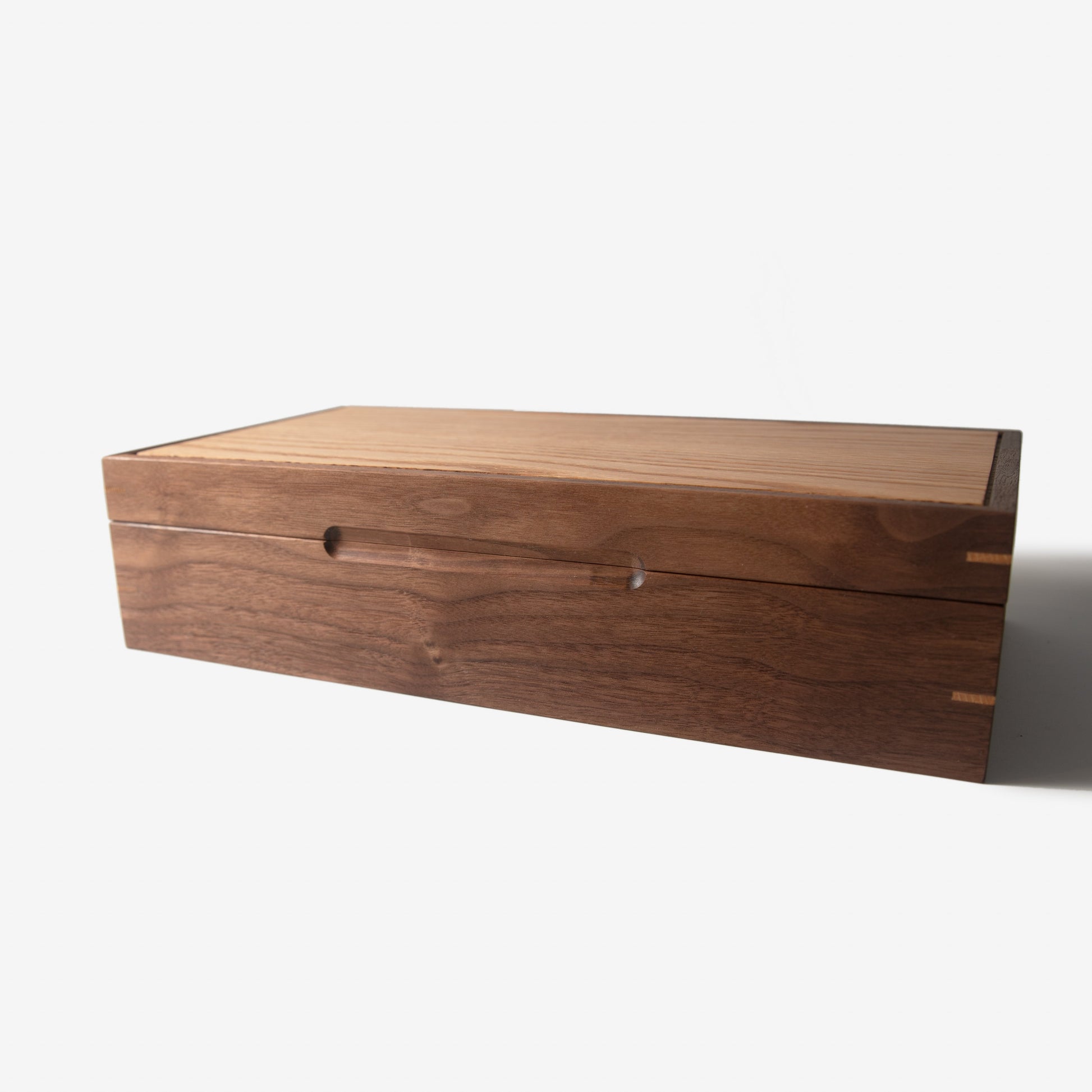 Watch Box - Black Walnut and Oak - 8 Compartments - Hooyah Woodworks LLC