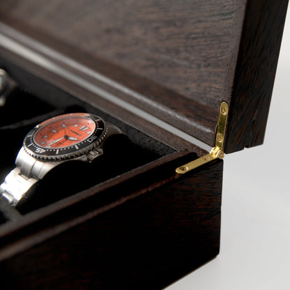 Watch Box - Wenge Hardwood - 8 Watch Compartments - Hooyah Woodworks LLC