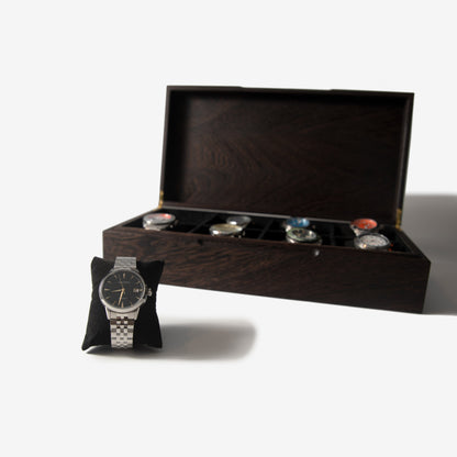 Watch Box - Wenge Hardwood - 8 Watch Compartments - Hooyah Woodworks LLC