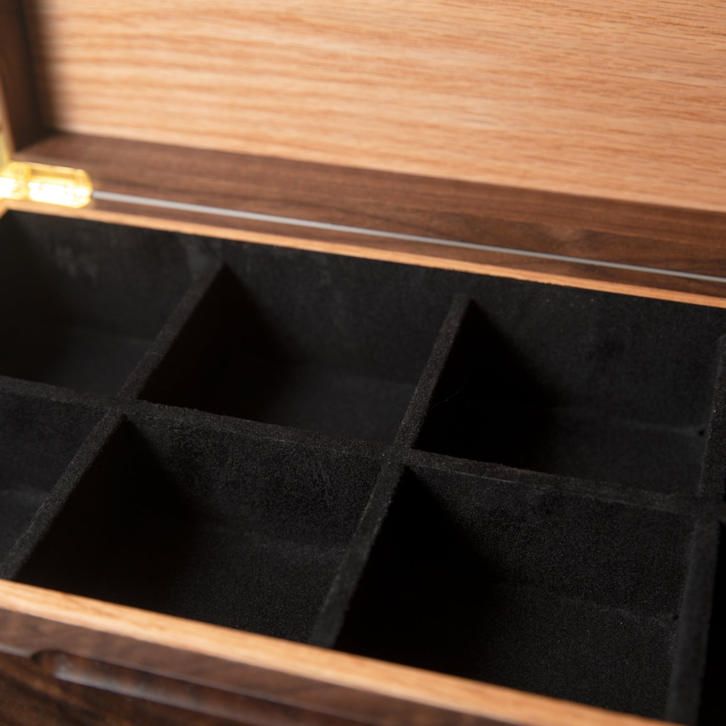 Watch Box with Drawer - Black Walnut and Oak - 12 to 16 Watch Compartments - Hooyah Woodworks LLC