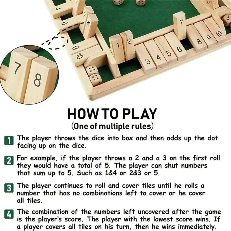 Shut The Box Board Game