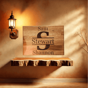 The Family Board — personalized oak and walnut cutting board by Hooyah Woodworks