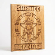 Personalized police recognition plaque in hardwood — Hooyah Woodworks