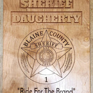 Engraved service plaque wall display example — Hooyah Woodworks