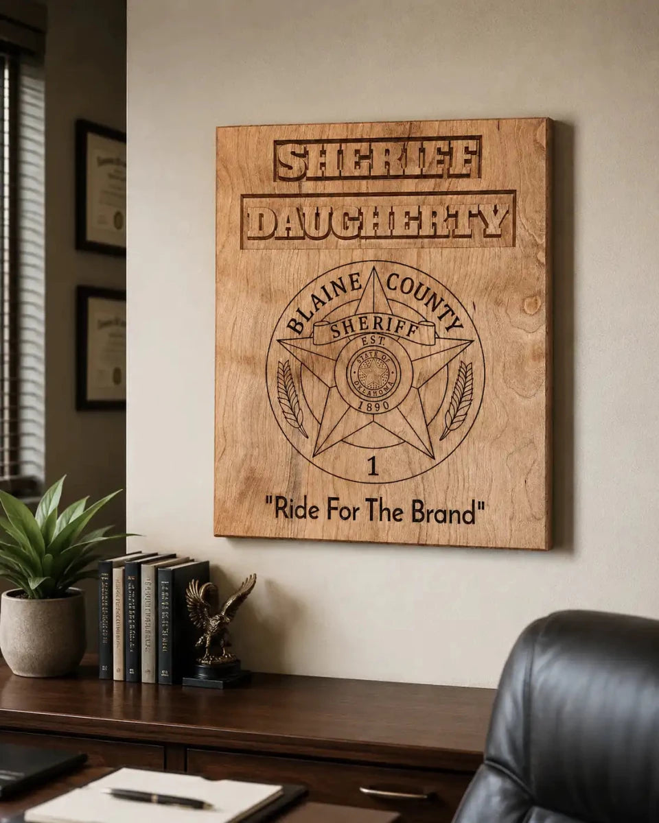 The Service Plaque — engraved badge wall tribute