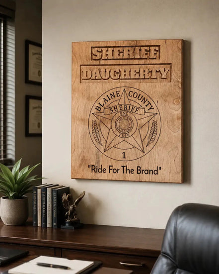 The Service Plaque — engraved badge wall tribute