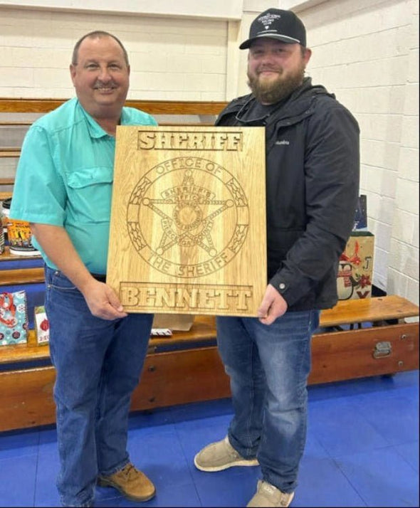 The Service Plaque — custom engraved hardwood recognition plaque by Hooyah Woodworks