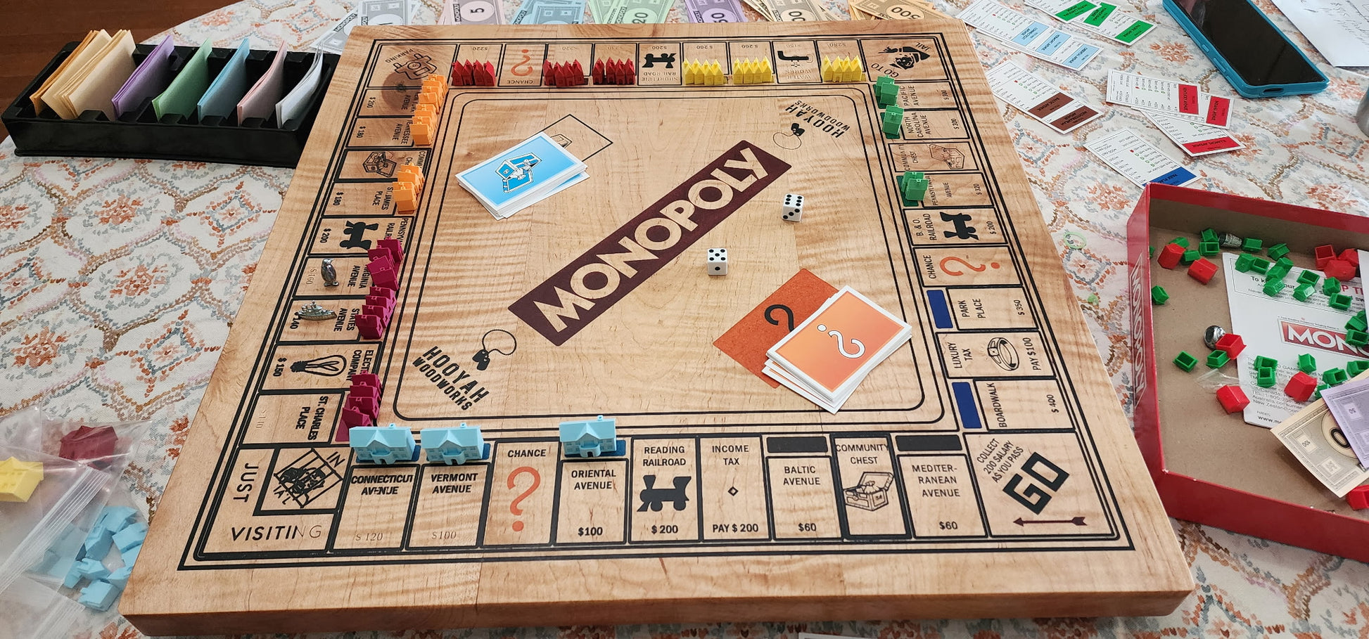Heirloom quality CUSTOM Monopoly board - Hooyah Woodworks LLC