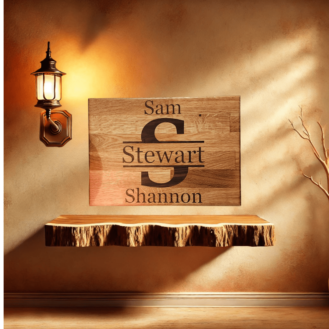 Walnut inlay butcher block cutting board. Personalization welcome.