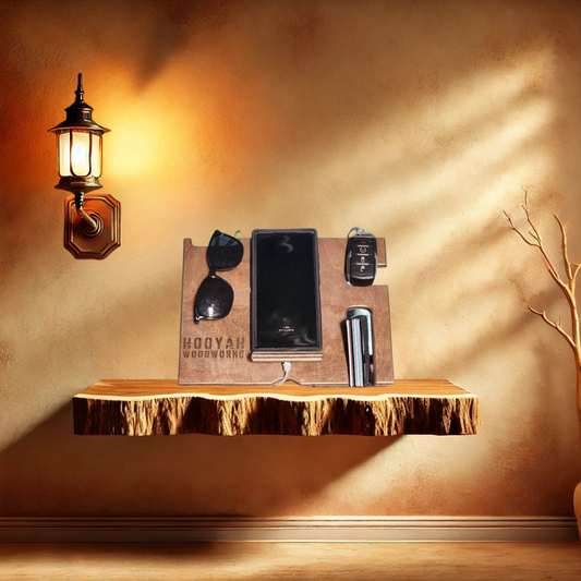 Night Stand Phone Docking / Charging Station Free Personalization - Hooyah Woodworks LLC