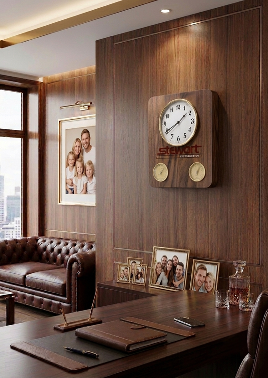 Luxury Walnut Clock with Humidity and Temperature.