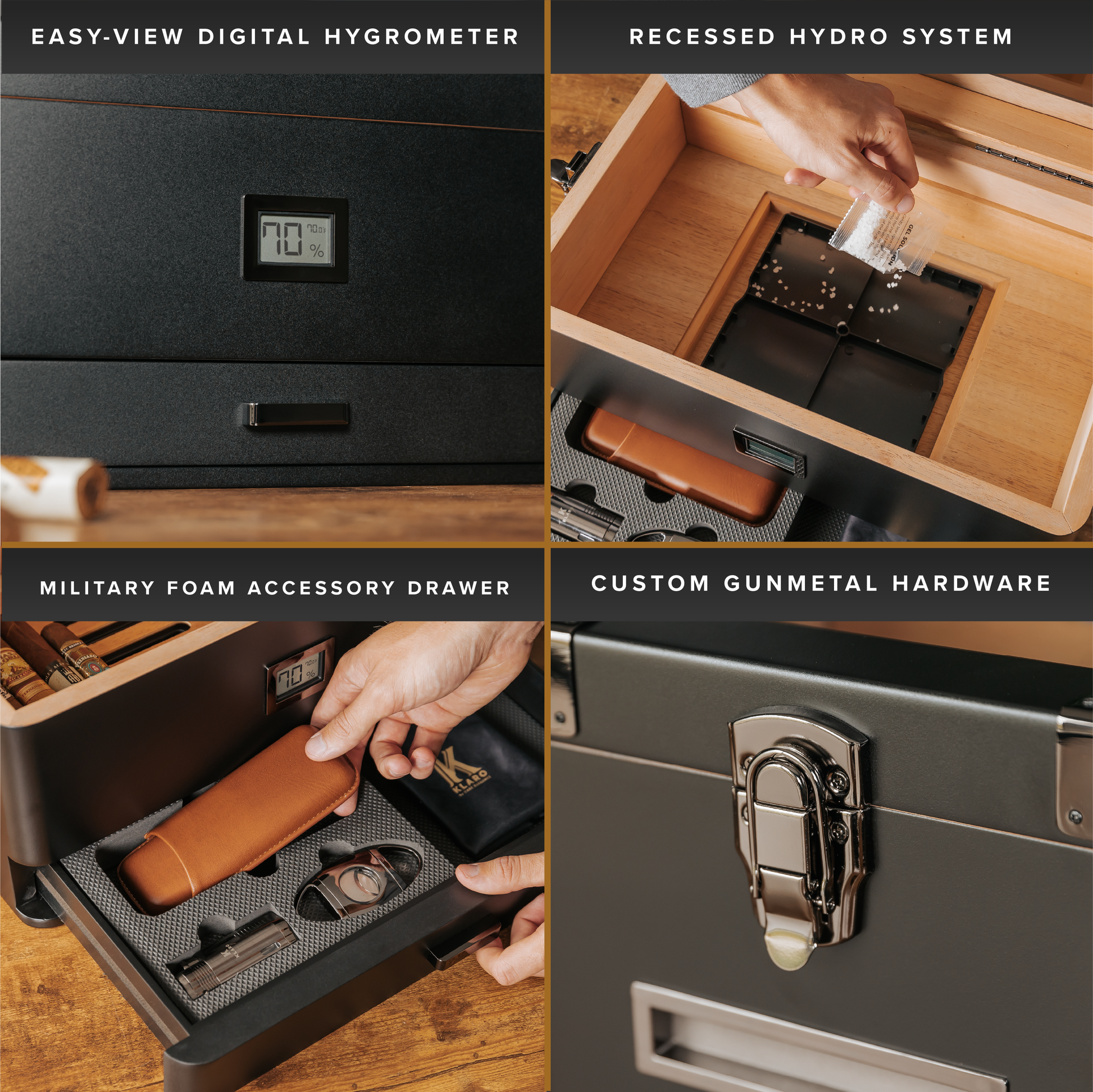 Black Edition Military Humidor + Smart Valet - Hooyah Woodworks LLC