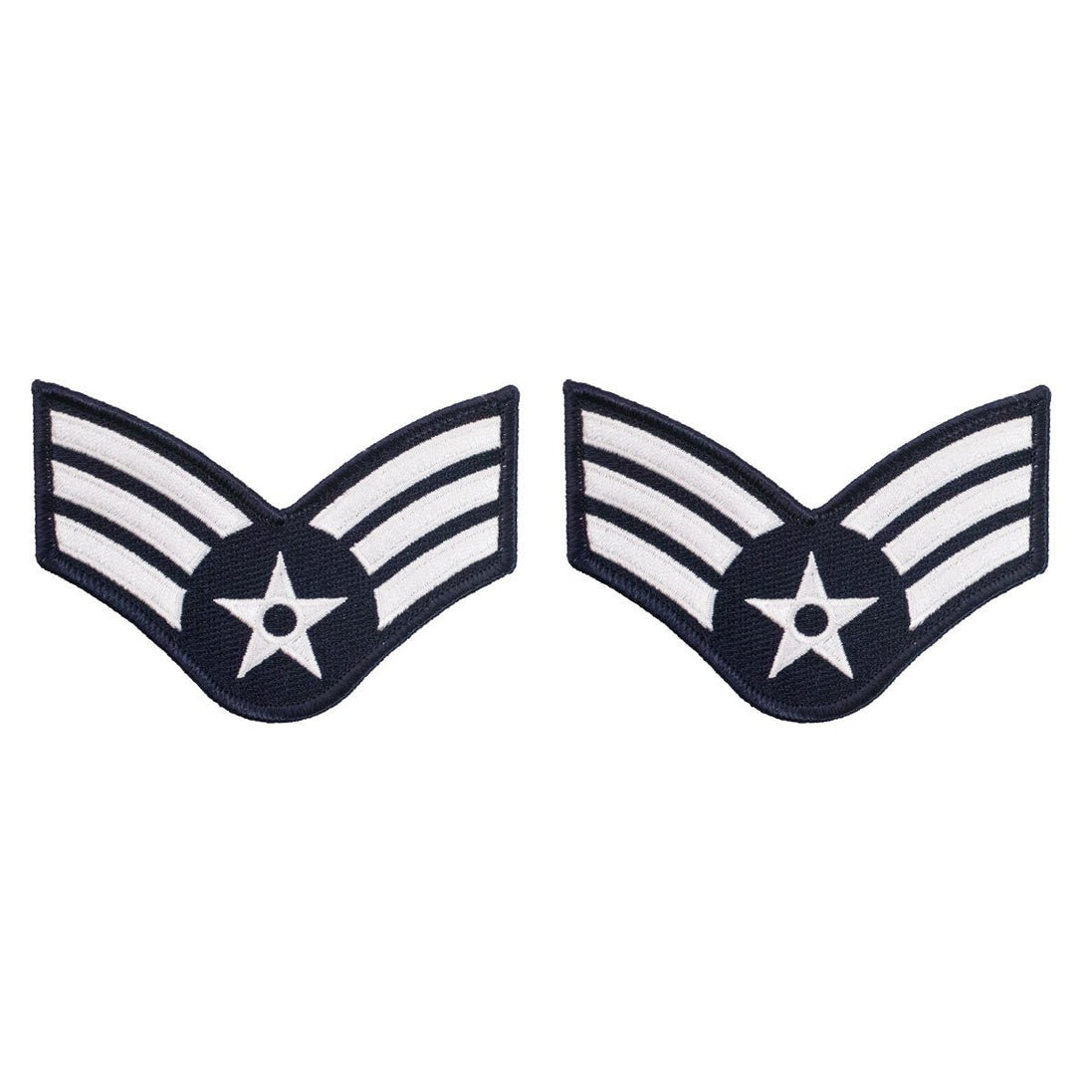 Air Force Embroidered Chevron: Airman: Senior - large color - Hooyah Woodworks LLC