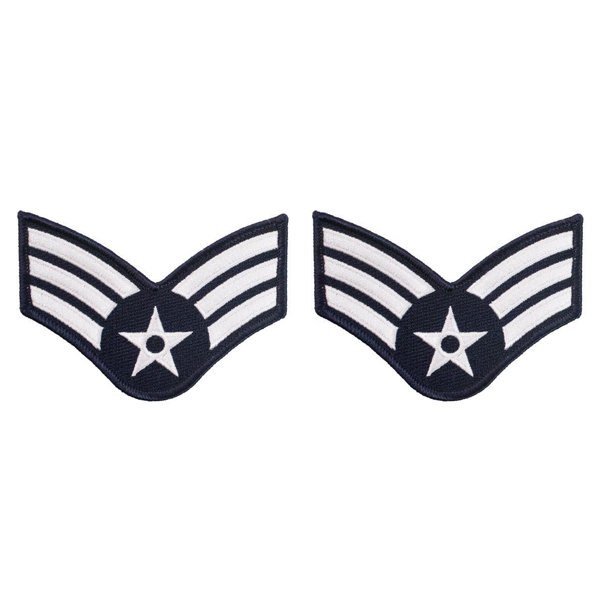 Air Force Embroidered Chevron: Airman: Senior - large color - Hooyah Woodworks LLC