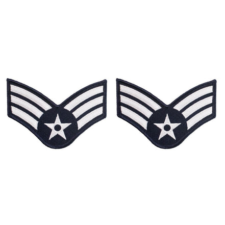 Air Force Embroidered Chevron: Airman: Senior - large color - Hooyah Woodworks LLC