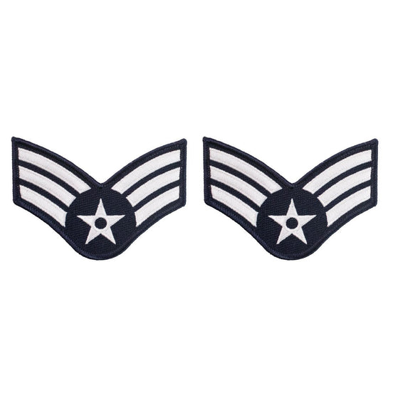 Air Force Embroidered Chevron: Airman: Senior - large color - Hooyah Woodworks LLC