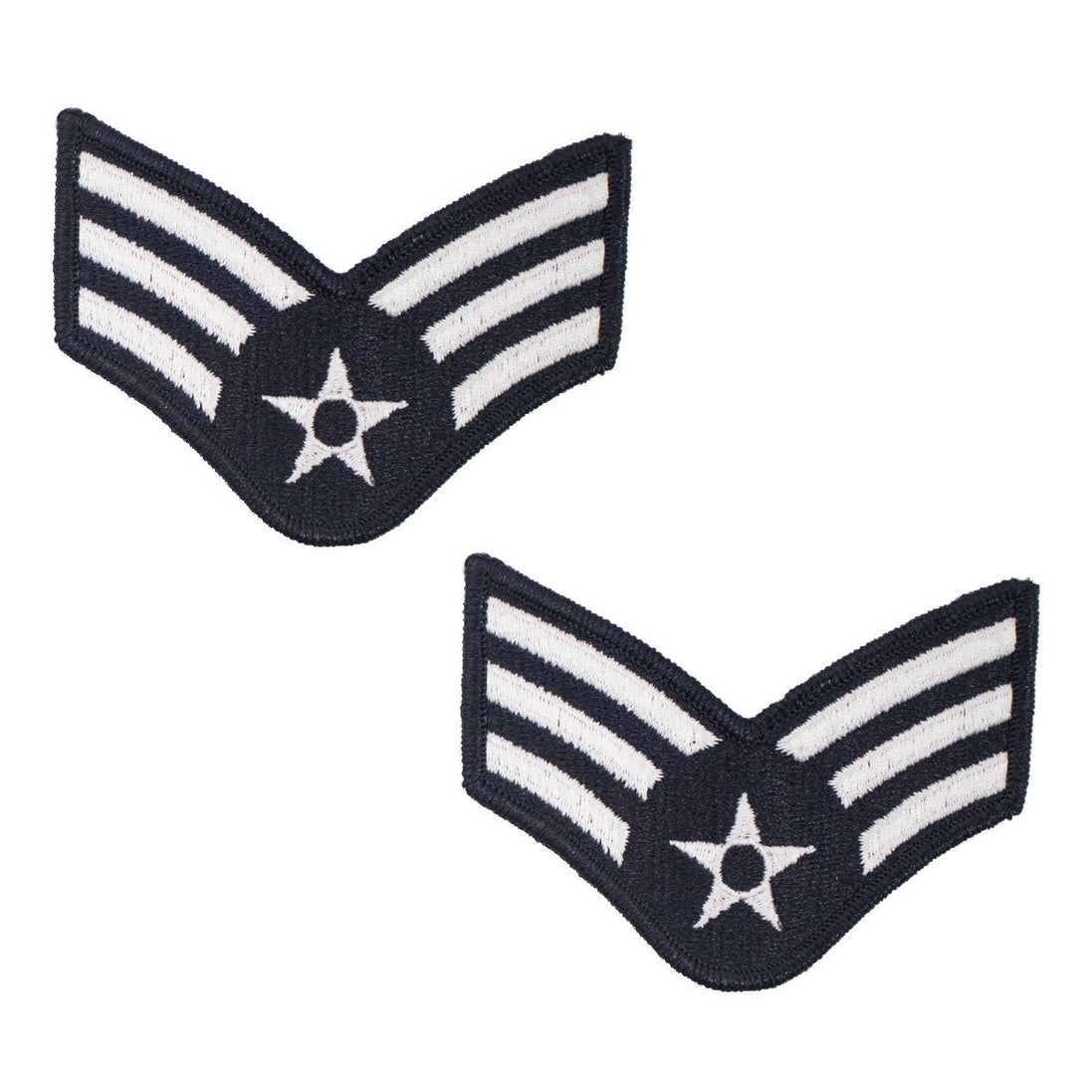 Air Force Embroidered Chevron: Airman: Senior - small color - Hooyah Woodworks LLC