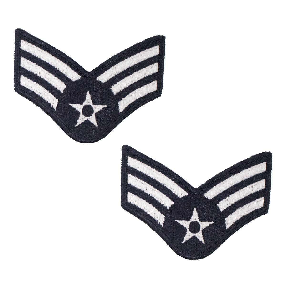 Air Force Embroidered Chevron: Airman: Senior - small color - Hooyah Woodworks LLC