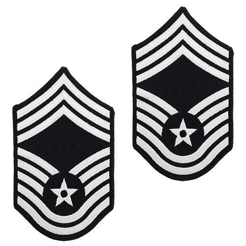 Air Force Embroidered Chevron: Chief Master Sergeant - large color - Hooyah Woodworks LLC
