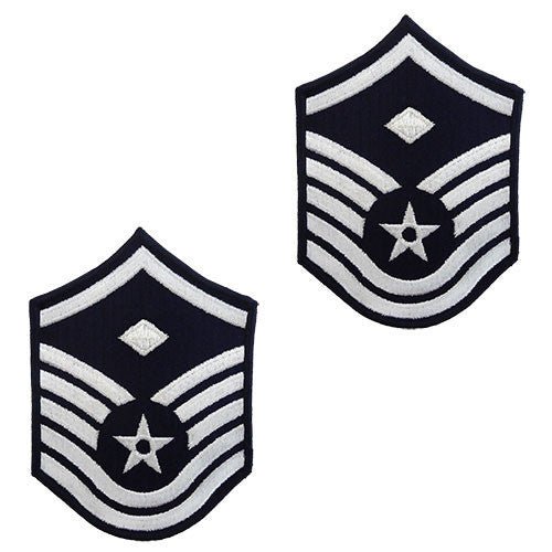 Air Force Embroidered Chevron: Master Sergeant: 1st Sgt - small color - Hooyah Woodworks LLC