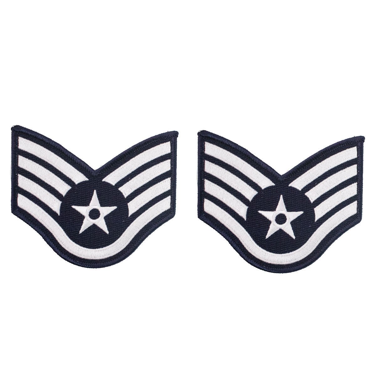 Air Force Embroidered Chevron: Staff Sergeant - large color - Hooyah Woodworks LLC