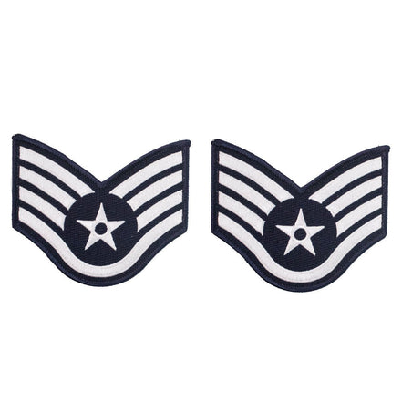 Air Force Embroidered Chevron: Staff Sergeant - large color - Hooyah Woodworks LLC
