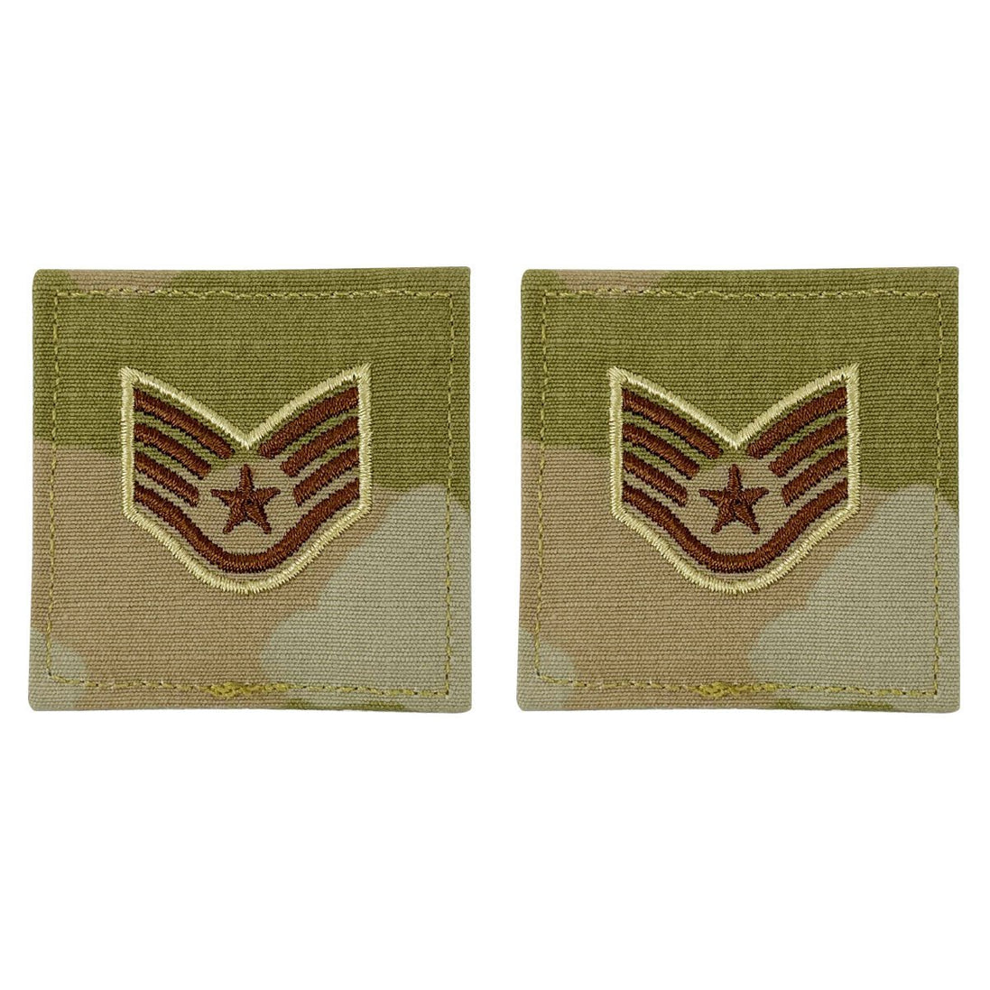 Air Force Embroidered Rank: Staff Sergeant - OCP with hook - Hooyah Woodworks LLC