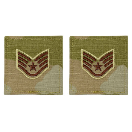 Air Force Embroidered Rank: Staff Sergeant - OCP with hook - Hooyah Woodworks LLC