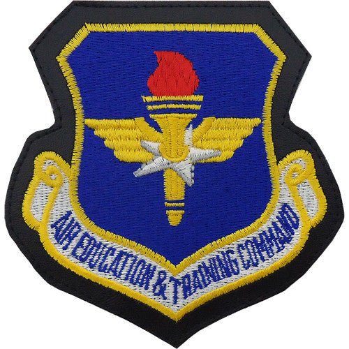 Air Force Patch: Air Education and Training Command - leather hook closure - Hooyah Woodworks LLC