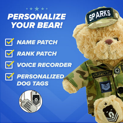 Airman Sleeptight - Air Force Teddy Bear - Hooyah Woodworks LLC