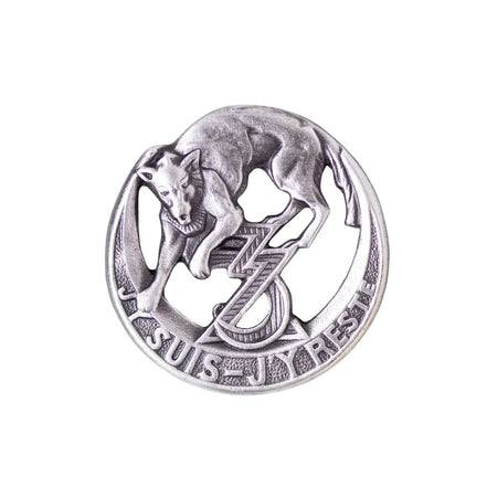 Army Badge: 3rd Zouave Badge - J'Y SUIS-J'Y RESTE - silver oxidized - Hooyah Woodworks LLC