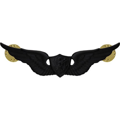 Army Badge: Aircraft Crewman: Aircrew - regulation size, black metal - Hooyah Woodworks LLC