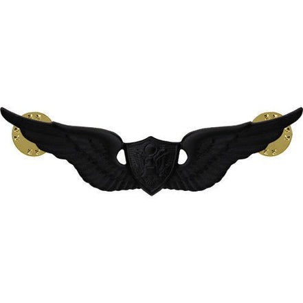 Army Badge: Aircraft Crewman: Aircrew - regulation size, black metal - Hooyah Woodworks LLC