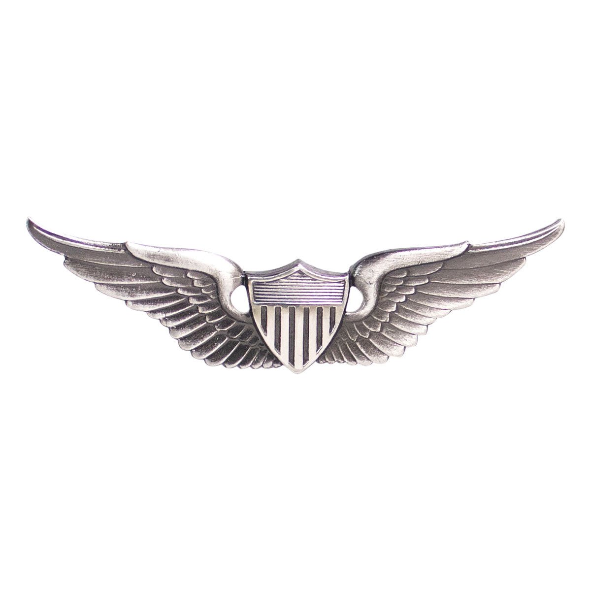Army Badge: Aviator - regulation size, silver oxidized - Hooyah Woodworks LLC