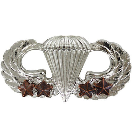 Army Badge: Basic Combat Parachute Fourth award - mirror finish - Hooyah Woodworks LLC