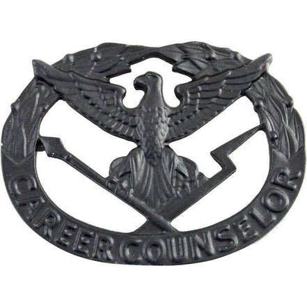 Army Badge: Career Counselor - black metal - Hooyah Woodworks LLC