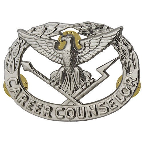 Army Badge: Career Counselor - regulation size, mirror finish - Hooyah Woodworks LLC