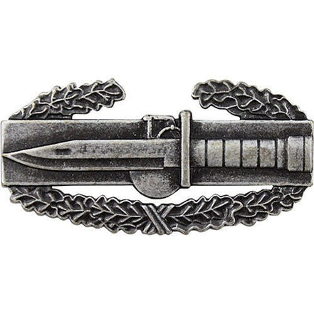 Army Badge: Combat Action First Award - regulation size, silver oxidized - Hooyah Woodworks LLC