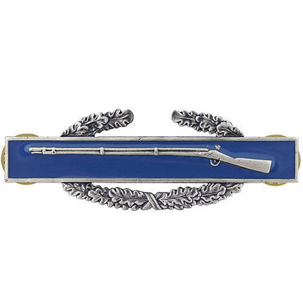 Army Badge: Combat Infantry First Award - regulation size, silver oxidized - Hooyah Woodworks LLC